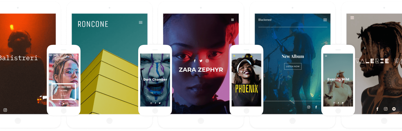 Examples of designed band sites